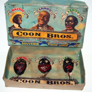 Vintage Black Americana Rare Sunshine State Boxed Trio Of Lures Fishing Lure Set