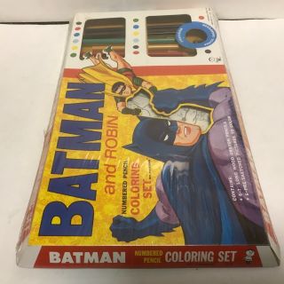 Vintage Batman and Robin Rare factory coloring set great graphics 4