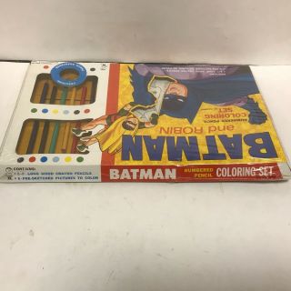 Vintage Batman and Robin Rare factory coloring set great graphics 5