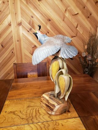 California quail wood carving game bird wildlife decor duck decoy Casey Edwards 2