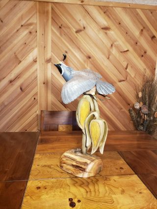 California quail wood carving game bird wildlife decor duck decoy Casey Edwards 9