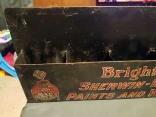 Vintage Brighten Up Sherwin - Williams Paints and Varnishes Tin Metal sign rack 2