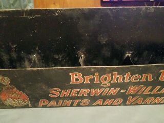 Vintage Brighten Up Sherwin - Williams Paints and Varnishes Tin Metal sign rack 3