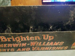 Vintage Brighten Up Sherwin - Williams Paints and Varnishes Tin Metal sign rack 4