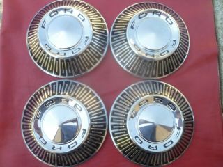 Vintage 1965 Ford 427 Galaxie 500 Dog Dish Poverty Hubcaps Wheel Covers