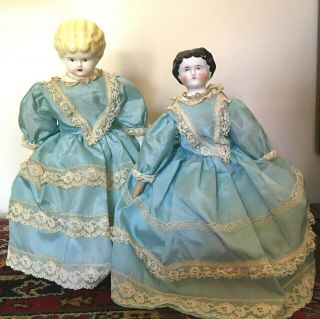 Two Vintage Dolls With Porcelain Heads Hertwig?
