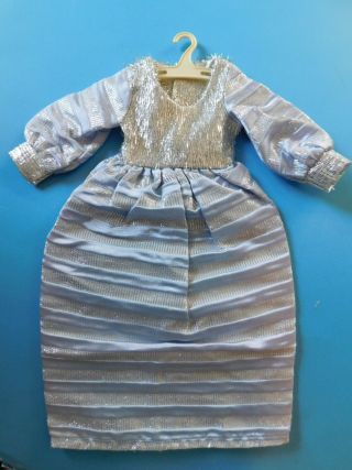 Vintage Premier Long Gown Silver Myler & Lt.  Blue Fits Ideal Crissy & Other 19 "