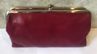 Nwt Hobo International Lauren Red Ruby Leather Wallet Clutch $128