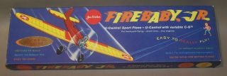 Vintage Jim Walker “firebaby Jr.  ” With Cox.  020 Engine U - Control Model Airplane