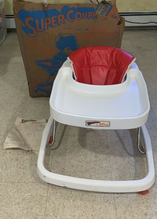 Vintage 1970’s Century Coupe Red Baby Walker Adjustable