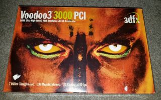 Boxed 3dfx Voodoo 3 3000 16mb Pci Vga Video Graphics Card Vintage Rare Find