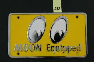 Vintage Mooneyes Moon Equipped Car Club Plaque License Plate Topper Rat Rod (232