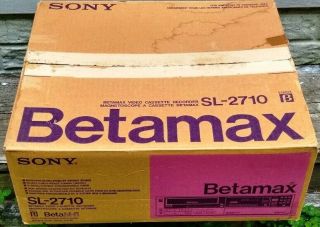 Vintage 1984 Sony Betamax SL2710 Hi - Fi Stereo VCR Recorder with Remote,  Box,  etc. 3