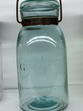 Vintage Globe Quart Fruit Jar Aqua Jar 3