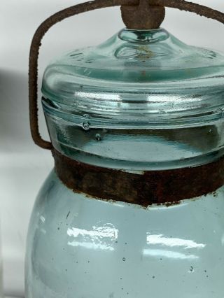 Vintage Globe Quart Fruit Jar Aqua Jar 5