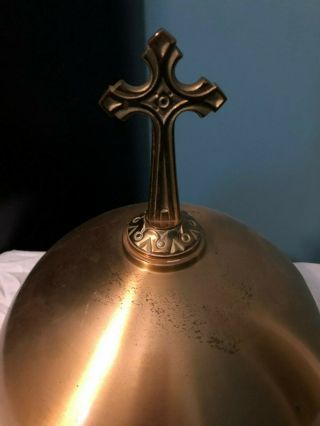 VINTAGE GOLD BRASS DOME TOP W/ CROSS FOR ROUND TABERNACLE 2