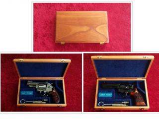 Mahogany Revolver Presentation Case Vintage Wood Box Smith & Wesson S&w Colt