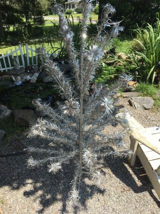 Vintage Christmas Aluminum Tree 6 Ft Sparkler Pom Pom