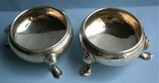19th Century English Sterling Silver Footed Open Salt Cellars