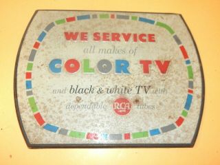 Cool Vintage Metal Rca Color Tv Sign