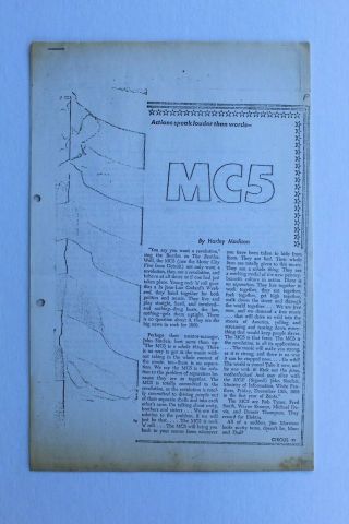 Mc5 Press Kit 1969 Sounds,  Circus,  Village Voice Vintage