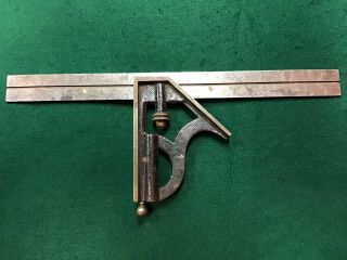 Vintage L.  S.  Starrett Co.  12  Combination Square W / Scribe 110 Years Old