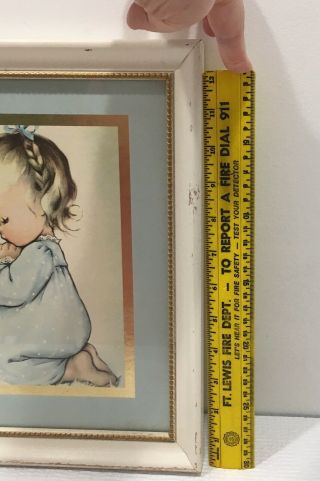 Vintage Charlotte Byi Framed Prints Little Boy And Girl Praying Baby Blue 6