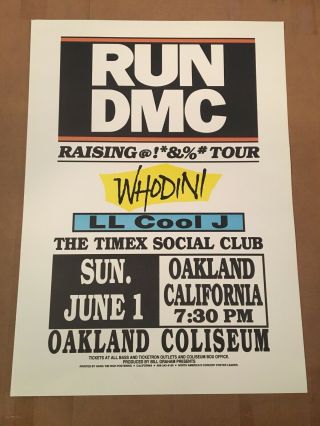 Run Dmc Poster 1986 Ll Cool J Oakland Graham Hip Hop Rap Vintage