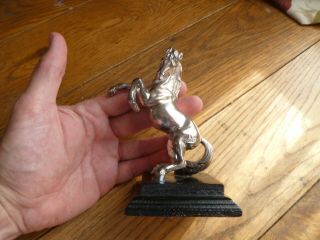 Vintage 925 Sterling Silver Statue Of A Rearing Stallion Horse