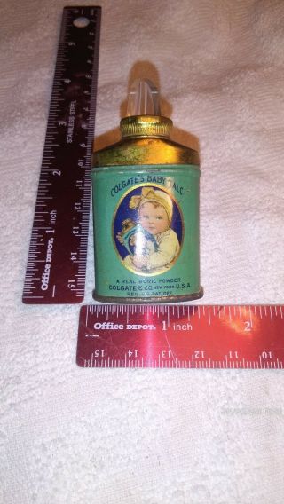 Vintage Sample Size Colgates Baby Talcum Powder Tin