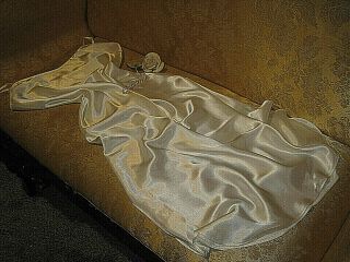 Vtg Bridal White Vanity Fair Jean Harlow Liquid Satin Long Negligee Nightgown M