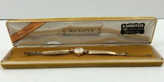 Vintage Bulova Diamond Princess 14k Gold Ladies Watch W/case