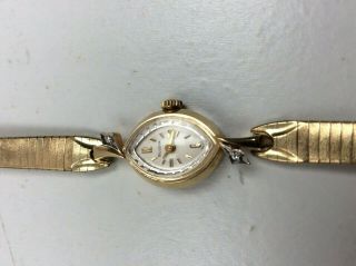 Vintage Bulova Diamond Princess 14K Gold Ladies Watch w/Case 4