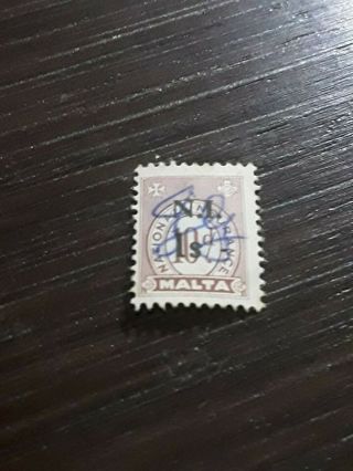 MALTA STAMPS NATIONAL INSURANCE OVERPRINTED N.  I.  1/ - ON 10d,  EXTREMELY RARE 3