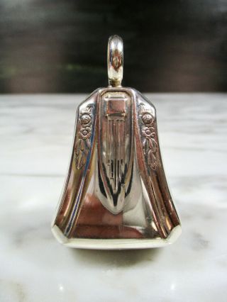 Antique Art Nouveau / Deco Embossed Solid Sterling Silver Bell Baby Rattle 18.  5g