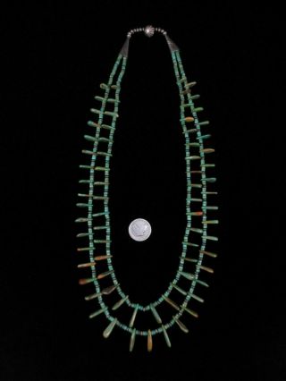 Vintage Navajo Necklace - Sterling Silver And Royston Turquoise