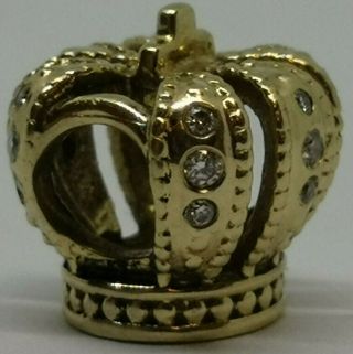 Pandora 14ct Gold Majestic Crown 750453d With Diamonds Rare & Authentic 585 Ale