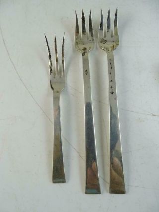 Vintage Sterling Silver International Continental Seafood Fork Dessert X3 70.  1g