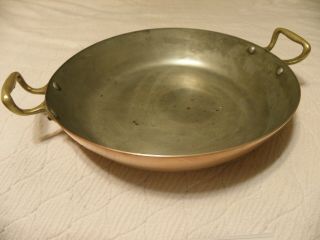 Vintage Copper 9 1/2 Inch Augratin,  Marked Hoan,  Made In France
