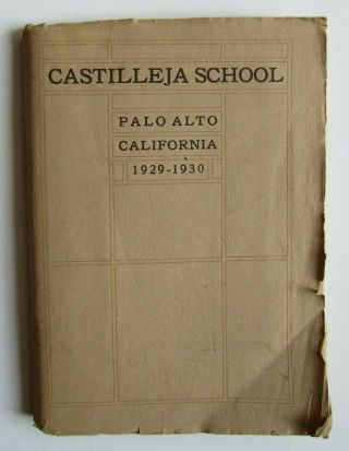 Vintage Castilleja School 1929 - 1930 Calendar For The Year Book,  Palo Alto,  Ca