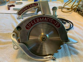 Vintage Porter Cable Speedmatic 75 Saw With Case And