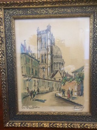 French Artist Barday Lithographs In Vintage Frames 4
