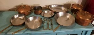 Paul Revere Signature Copper Cookware 1801 Vintage Stock & Saucepan Pans 16pc