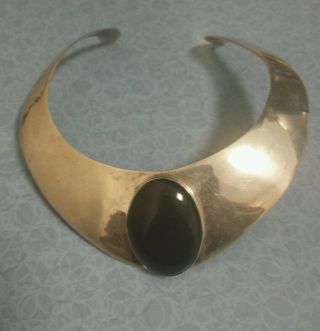 Sterling And Black Onyx Choker Necklace