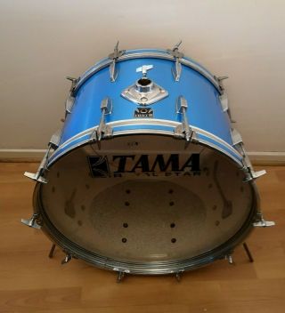 Vintage Tama Royalstar 22 " X 16 " Bass Drum Blue With Zola Coated Interior Japan