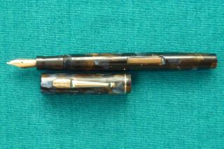 Vintage Swan Marble Effect Self Filler Fountain Pen by Mabie Todd Gold No.  2 Nib 4