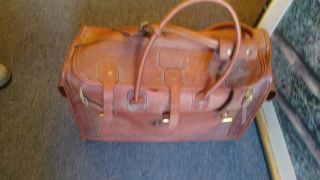 Vintage Orvis All Leather Casual Travel Garment Gear Luggage Bag 20 " ×18 " ×9 " Usa