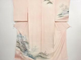3597872: Japanese Kimono Vintage Houmongi / One Crest / Hand Painted / Plum With