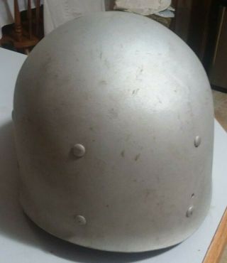Late 1940s Chevrolet Turret Top Soap Box Derby Contestant WWII Helmet Made of GI 4