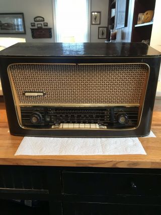 Vintage Midcentury West German 23” “aja Electronics” Stereo Tube Radio